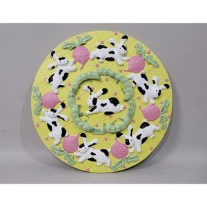 Dantes Hand Painted Bunny & Veggies Garden Art